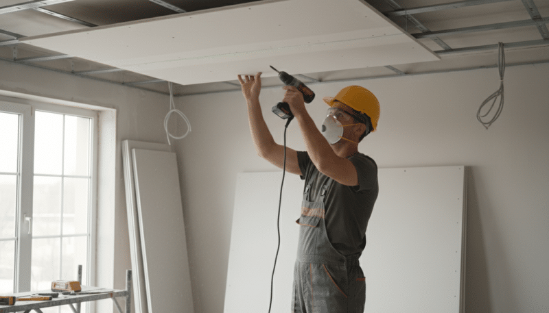 Postavljanje gipsanih ploča na plafon: 8 najčešćih grešaka
