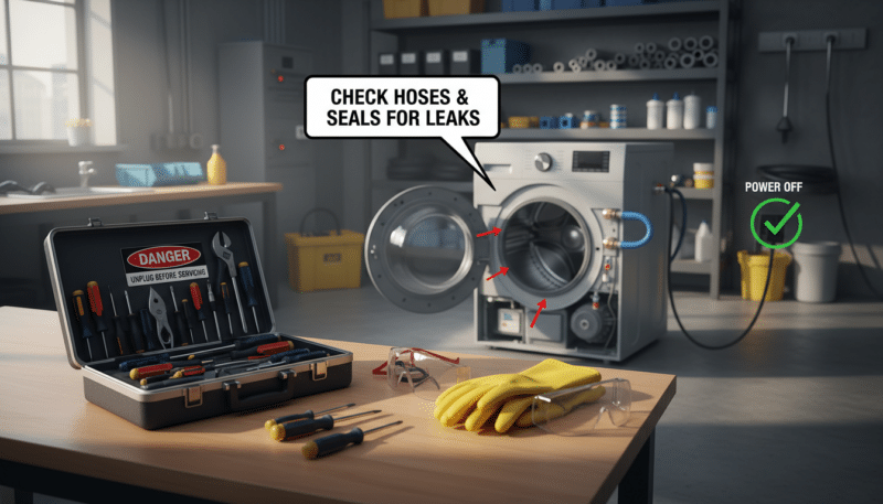 bezbednosne mere za popravku veš mašine